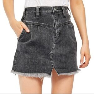 We The Free Black Denim Skirt